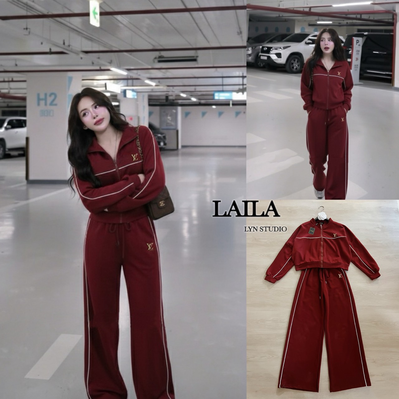 Tag: LAILA Detail:Setเสื้อสเวตเตอร์+กางเกง งานสเวตเตอร์แขนยาวผ้าวอล์มอย่างดีแต่งจั้มปลายแขน แต่งลายขีดขาดอกและช่วงอกกับหน้าขาแต่งปักโลโก้แบรนLVงานสวยมากค่า มาพร้อมกางเกงขายาวปลายขาแต่งปล่อยๆแต่งลายแถบมีเชือกผูกเอว ลุคนี้ใส่ได้ทุกโอกาสค่าาาา #ชุดเซ็ท #byla