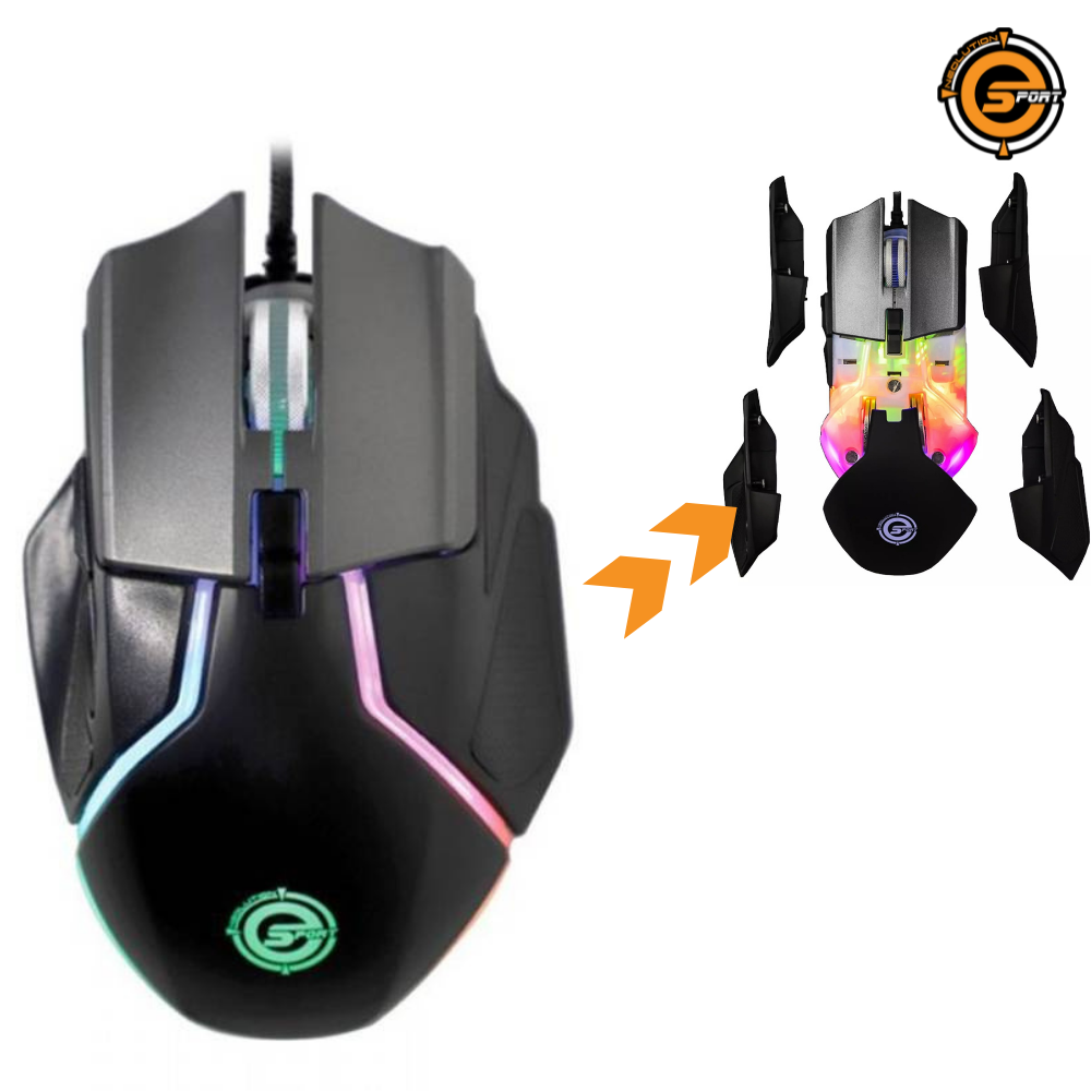 Neolution E-Sport Gaming Mouse เมาส์เกมมิ่ง NEOLUTION E-SPORT RGB 500-7200 DPI 8ปุ่ม ELYSIUM SKU-02193