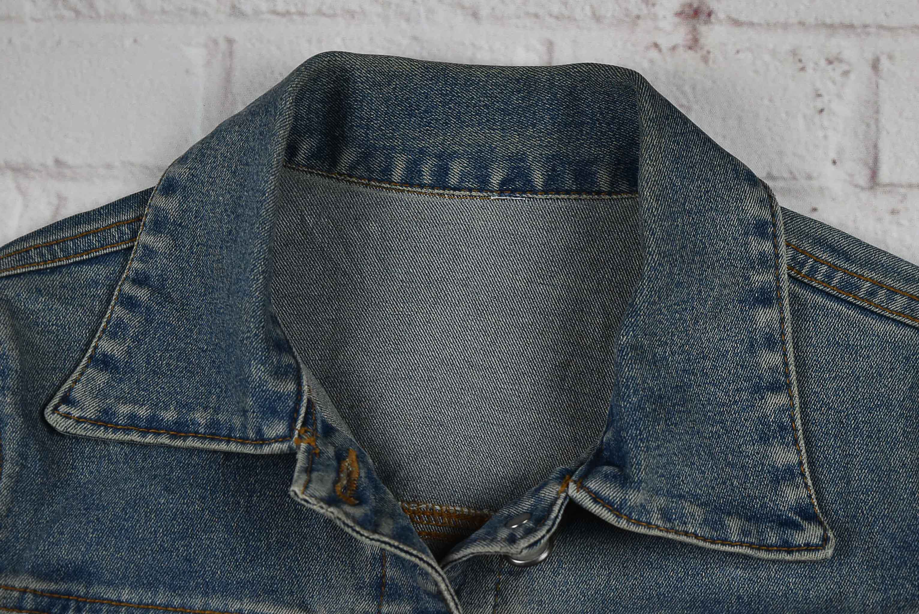 "เสื้อเด็ก" JEANS อกจริง 30 ไซส์ 120 เสื้อแจ็คเก็ตยีนส์ แขนยาว เด็กหญิงชาย ผ้ายืด เนื้อผ้านุ่มใส่สบาย มีกระเป๋าข้าง