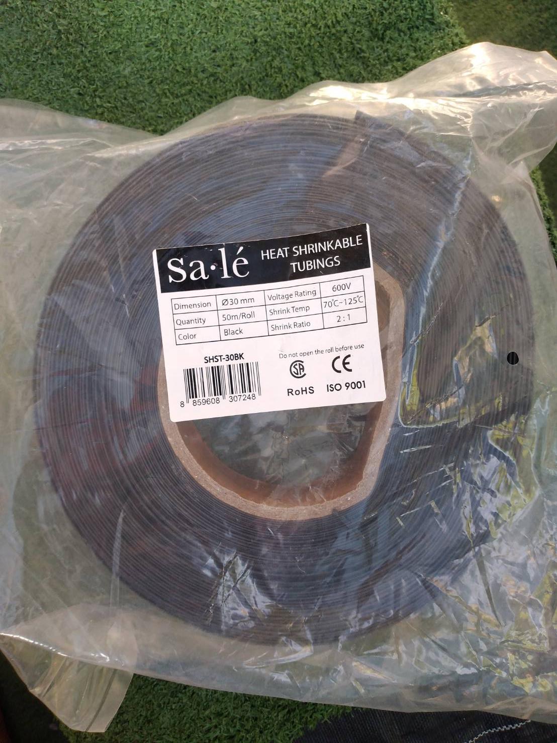 Sale : Heat Shrink Tube 30.0 mm Black (50meter/roll)
