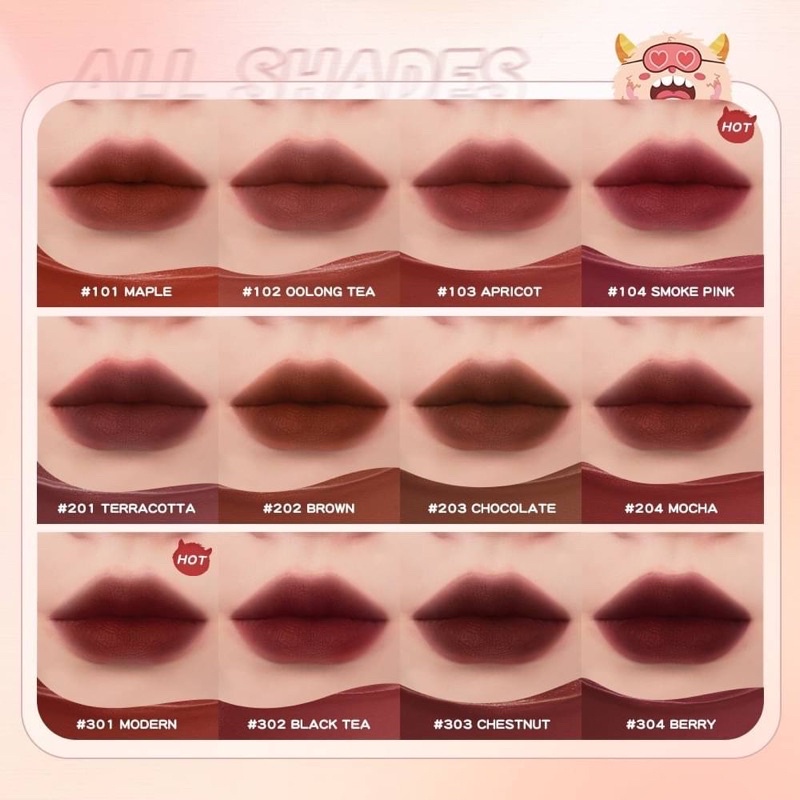 BANXEER Color-Holding Soft Mist Monster Matte Lip Glaze Long Lasting Waterproof Liquid Lipstick Rich Color Lips BM08 ลิป