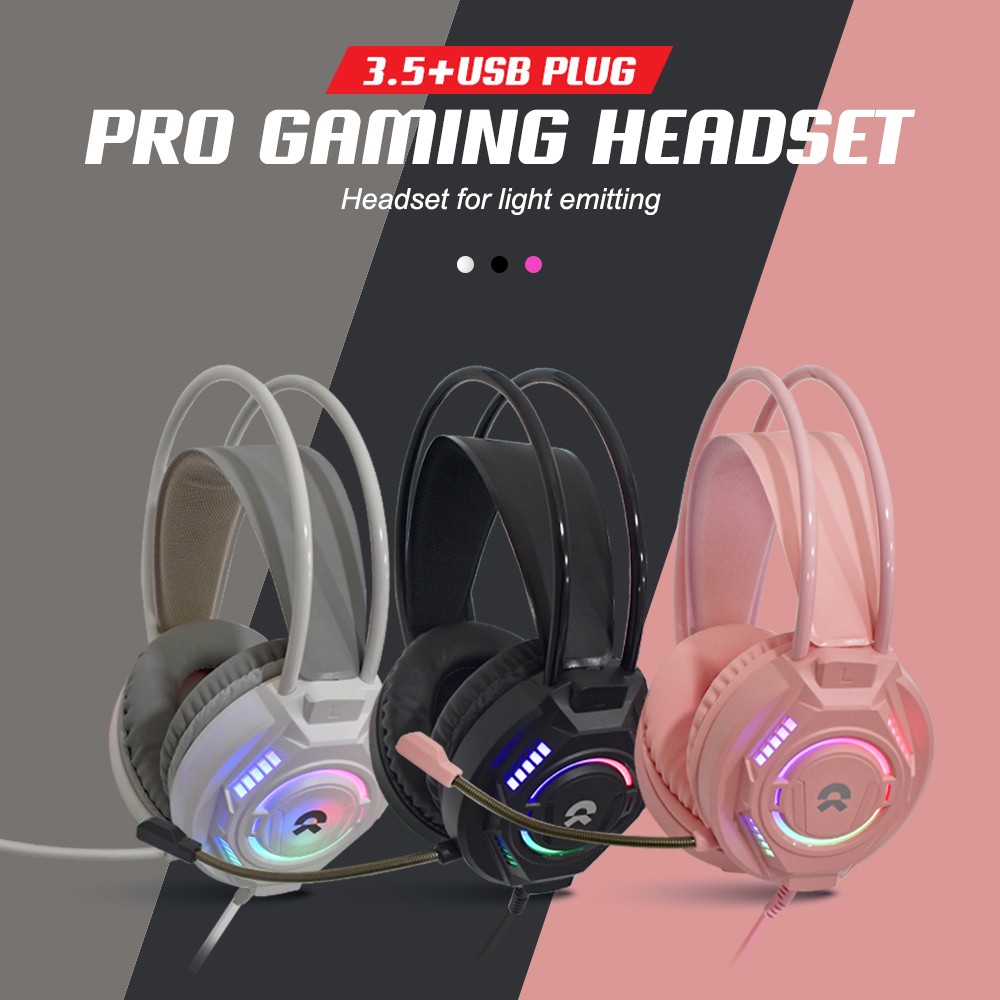 OKER G225 RGB HEADSET+MIC GAMING USB+3.5 HP-HM-OK-G225B