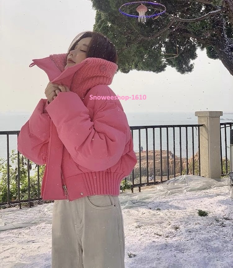 แจ็คเก็ตบุนวมสั้นเสื้อกันหนาวใส่ติดลบทรงแจ็คเก็ตจั้มเอว ปกบานแต่งขนใส่กันหนาว กันลม กันหิมะ กันน้ำ เสื้อกันหนาวแนวน่ารัก มี 4 สีให้เลือก