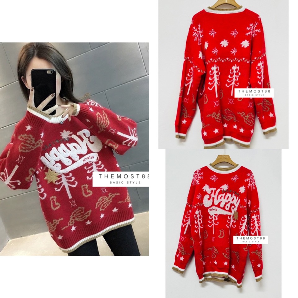 New Arrival knitted christmas sweater long sleeve ⛄️⛄️⛄️ 🎅🏻🧑🎄#ปาร์ตี้คริสต์มาสใกล้มาล้าวแม่จ๋า รุ่นนี้จิ้งๆมาก บอกเลยน่ารักสุดๆ ดีเทลเสื้อแขนยาวไหมพรมผ้าหนานุ่มแน่น เนื้อดีมว้ากกก... สกรีนลายคริสต์มาสทั