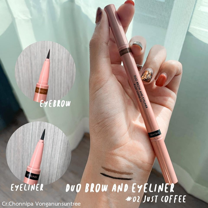 Browit Duo Brow And Eyeliner 0.35ml + 0.2ml ดินสอเขียนคิ้ว+อายไลน์เนอร์ น้องฉัตร