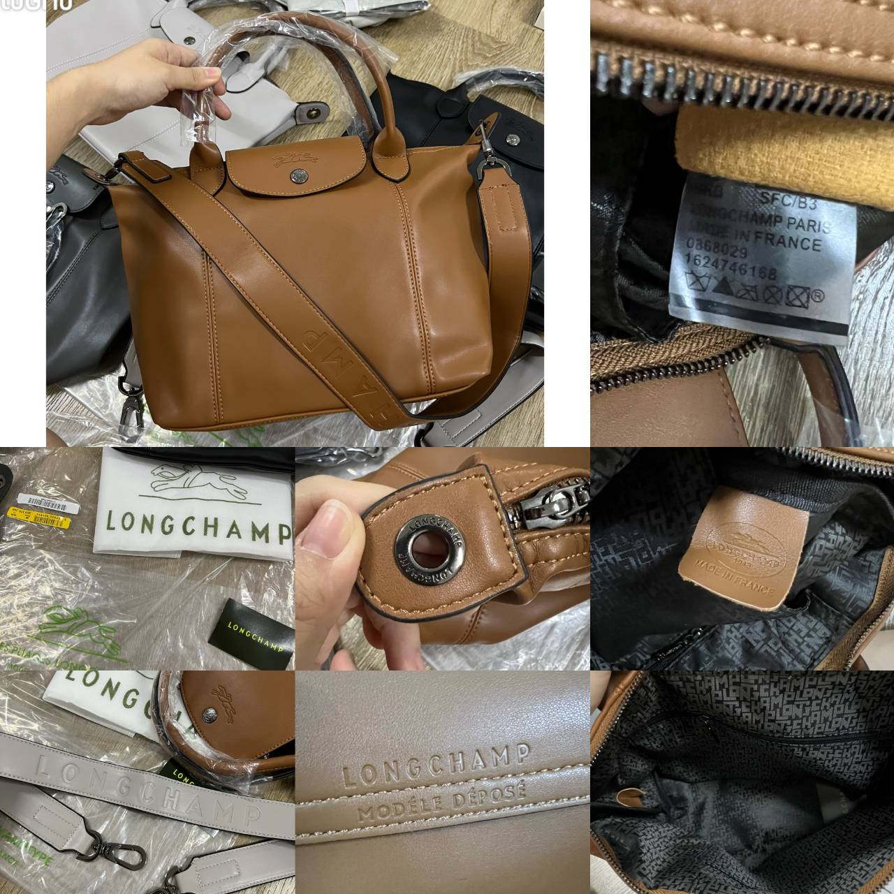 กระเป๋าเรียบหรูดูแพงแบรนด์เนมลอมฌอมป์หูสั้นกันน้ำได้ ขนาด 13.5 นิ้ว Longchamp bag