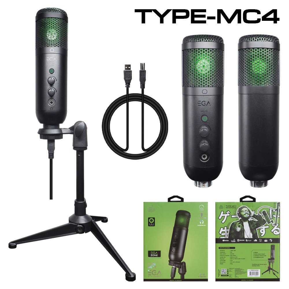 TYPE-MC4 EGA CONDENSER MICROPHONE USB MI-EG-XX-MC4BK