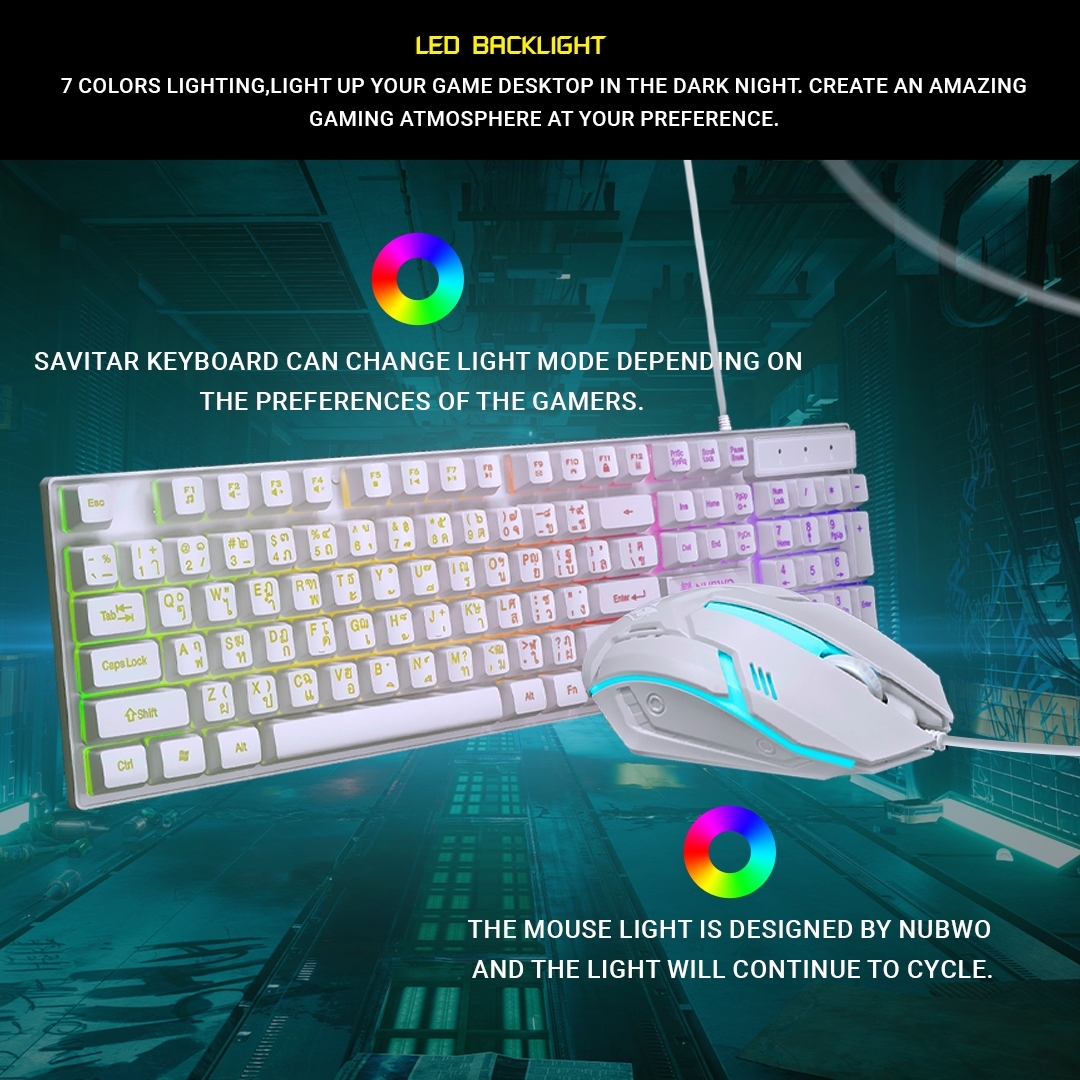 NKM-623 NUBWO SAVITAR KEYBOARD & MOUSE GAMING KB-KM-NW-623XX