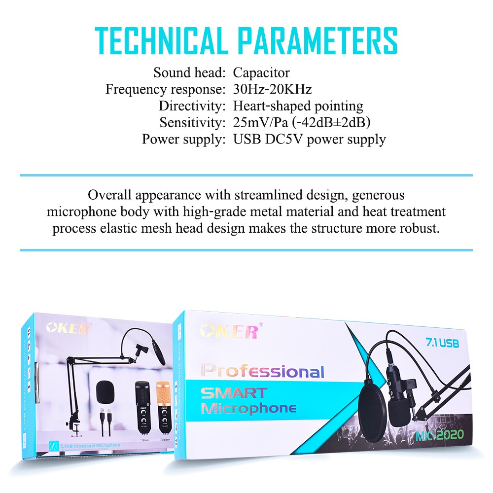MIC-2020 OKER CONDENSER MICROPHONE MI-OK-XX-2020B