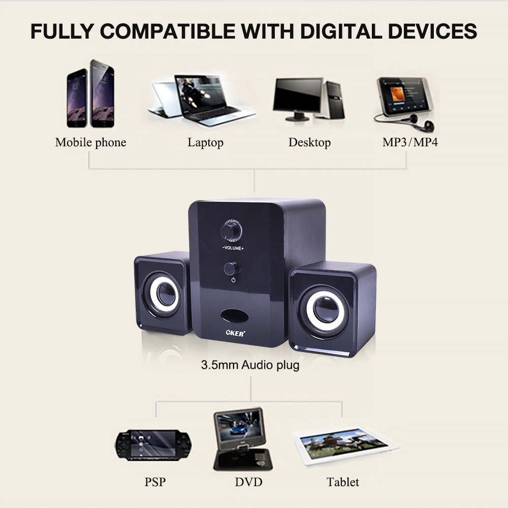 OKER SP-835 OKER DESKTOP SPEAKERS 2.1 USB 650W SP-OK-21-835xx