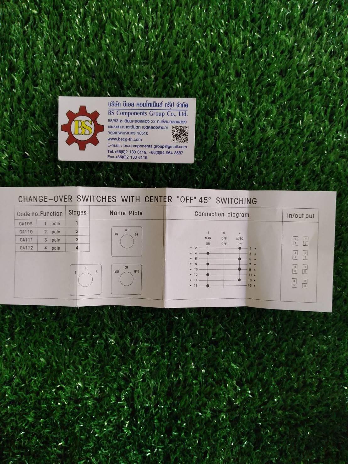 SHINOHAWA : ซีเล็คเตอร์ ON-OFF-ON 16A 2ชั้น 4NO (2NO+2NO) 48x48mm