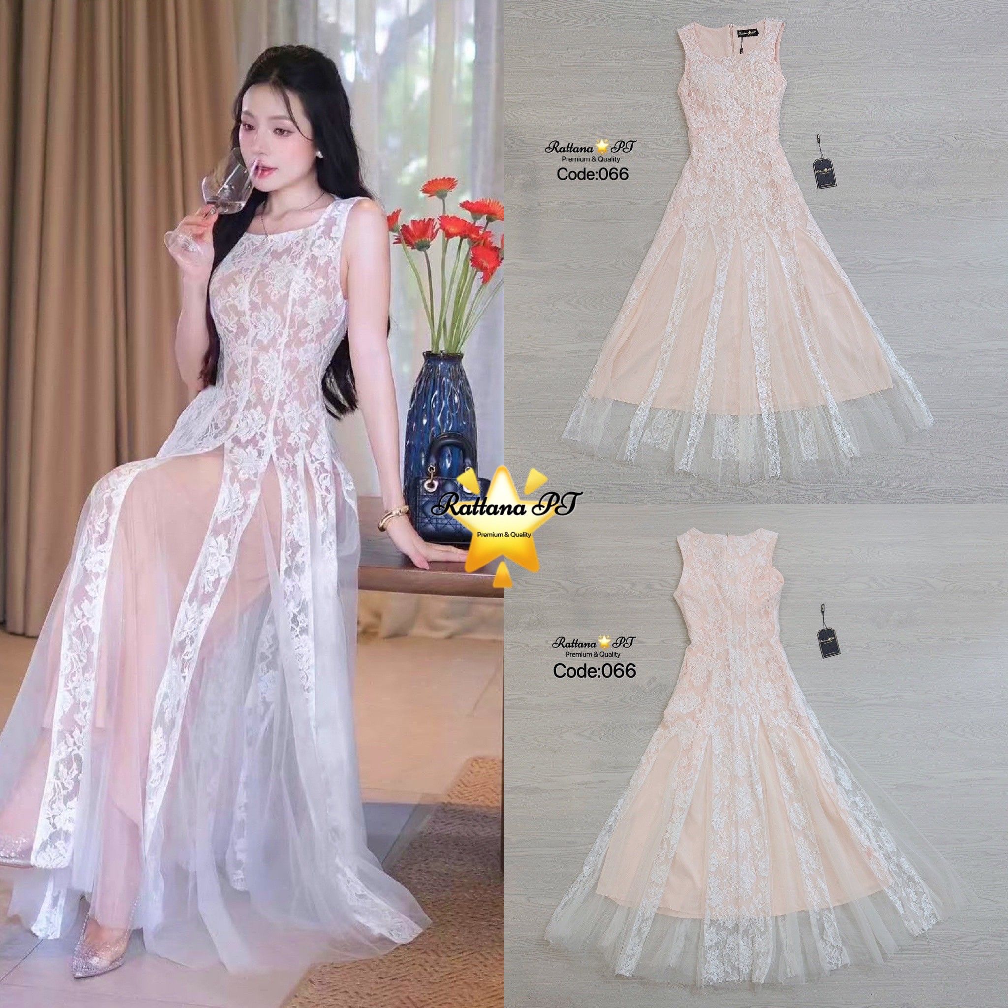 เดรสยาวลูกไม้ทั้งชุด ทรงสวยมาก ละมุนที่สุด เรียบหรูดูดี จะใส่ออกงาน ออร่าพุ่ง สวยเด่นกว่าใคร ใส่แล้วดูงามสง่า เนื้อผ้าดีมากชุดมีซับใน หน้าอกมีฟองน้ำ มีซิบด้านหลัง