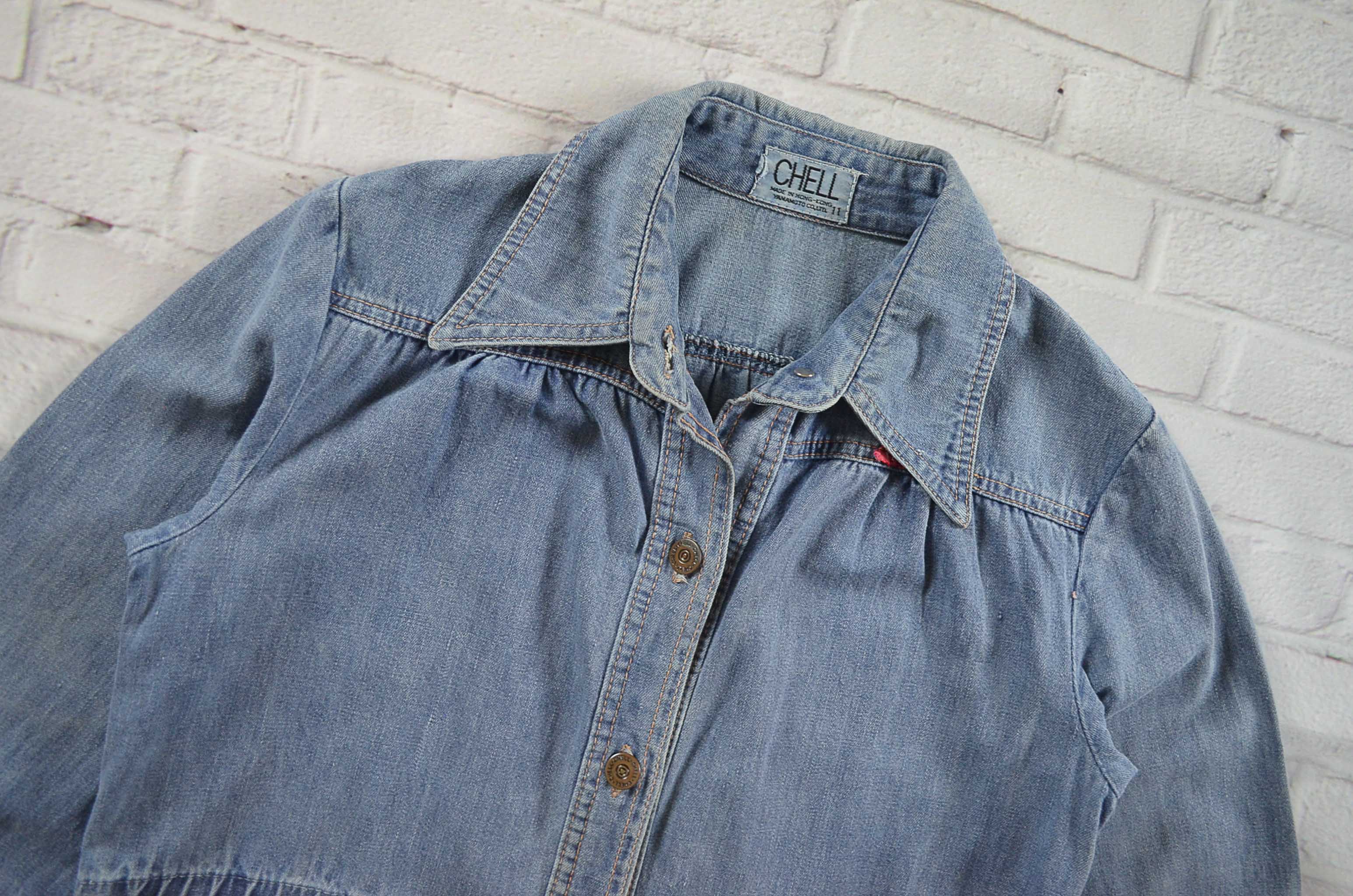 CHELL อกจริง37' (M) เสื้อแจ็คเก็ตยีนส์ เสื้อยีนส์แขนยาวหญิงชาย ผ้านุ่มใส่สบายทรงน่ารัก