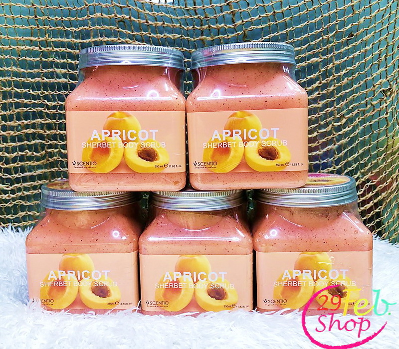Scentio Apricot Sherbet Body Scrub เซนทิโอ แอปพริคอท เชอร์เบท บอดี้ สครับ 350 ml