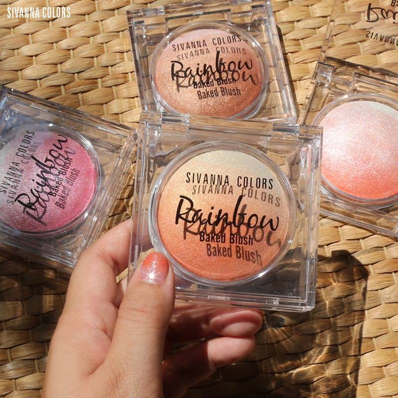 Sivanna Colors Rainbow Baked Blush HF370 ซีเวียน่า บรัชออนเรนโบว์ บลัชออนไล่สี บลัชออน เนื้อฝุ่น สายรุ้ง