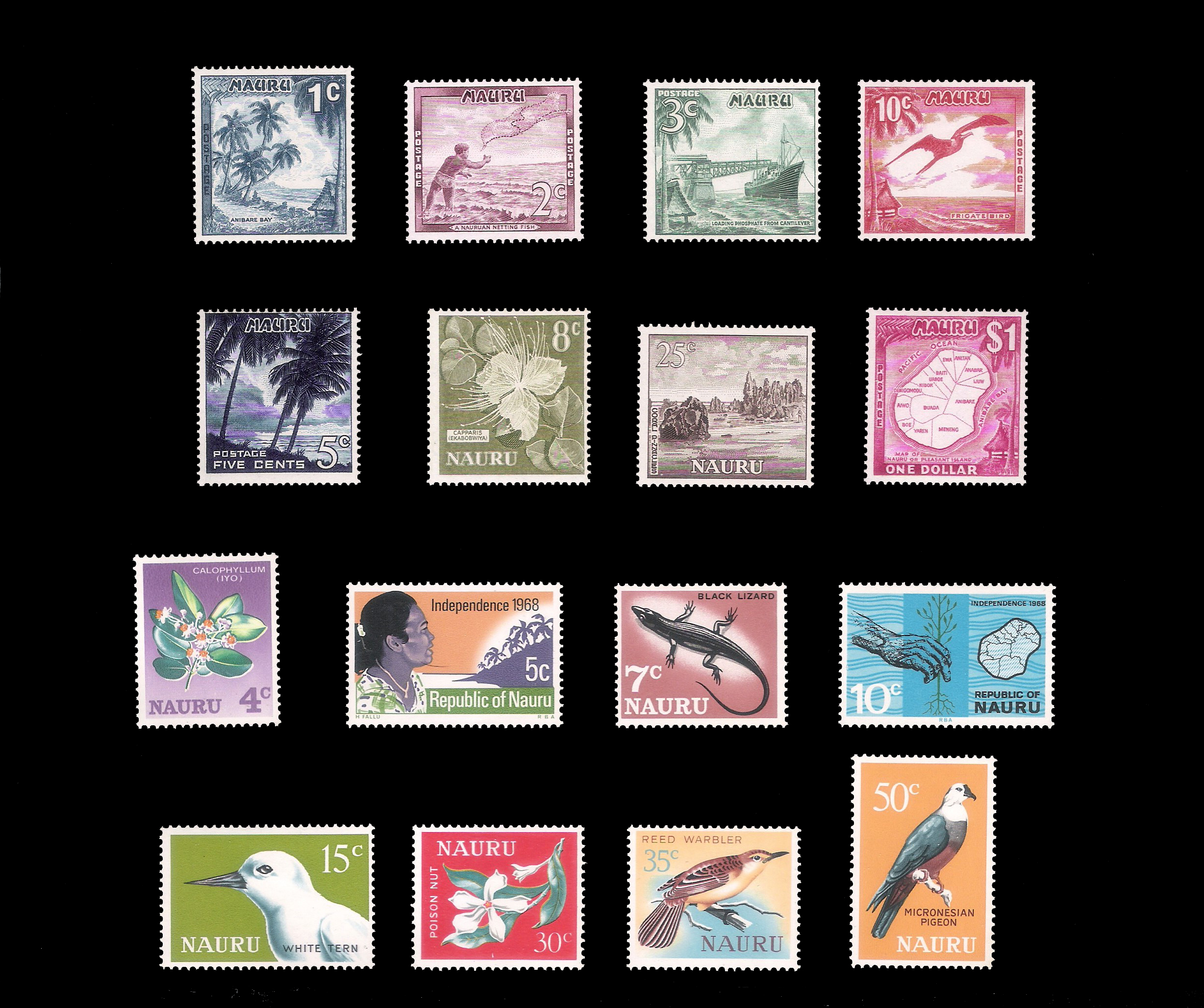 2 SHEETS 1954-1966 Nauru