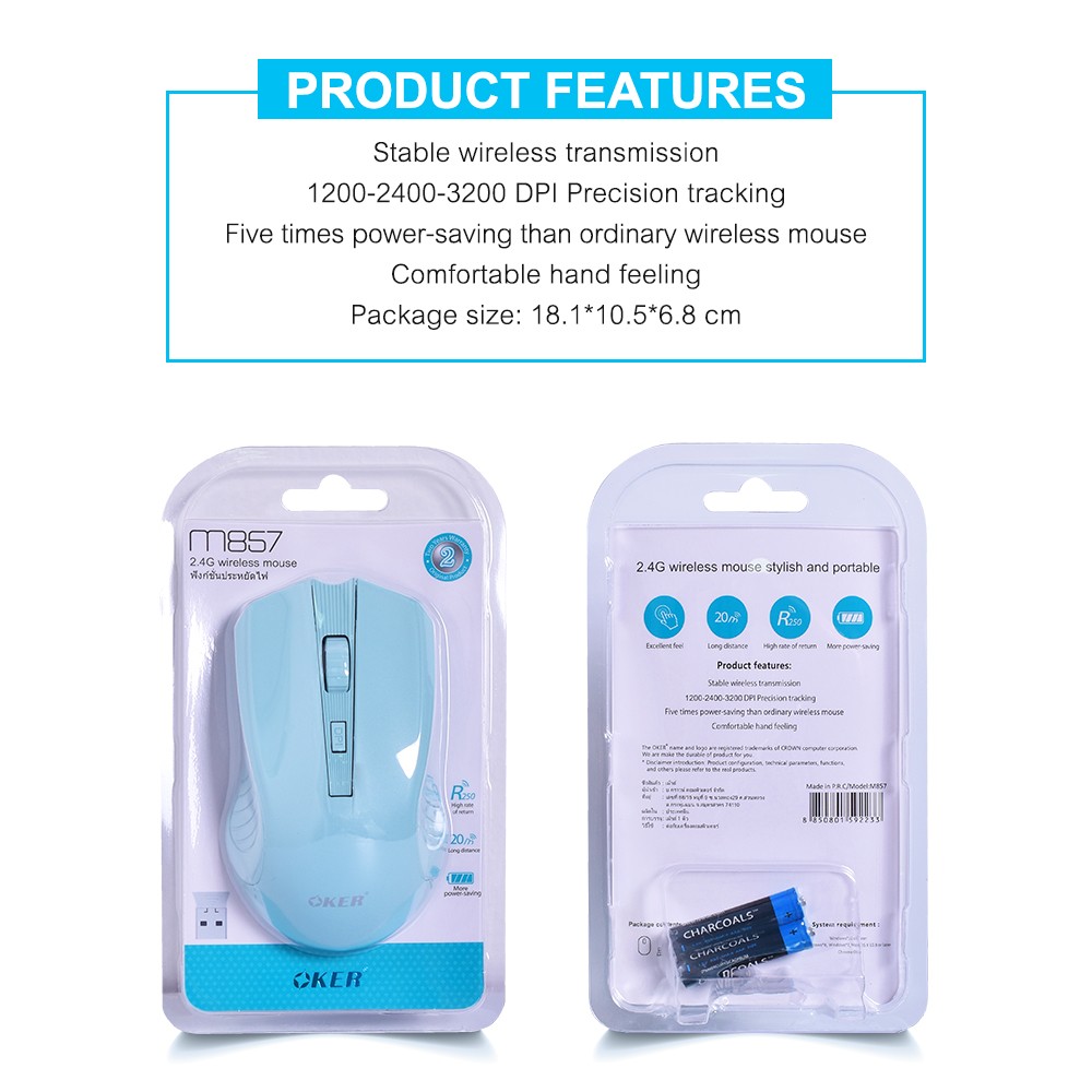 OKER M857 WIRELESS MOUSE 3200DPI เม้าท์ไร้สาย SKU-02955