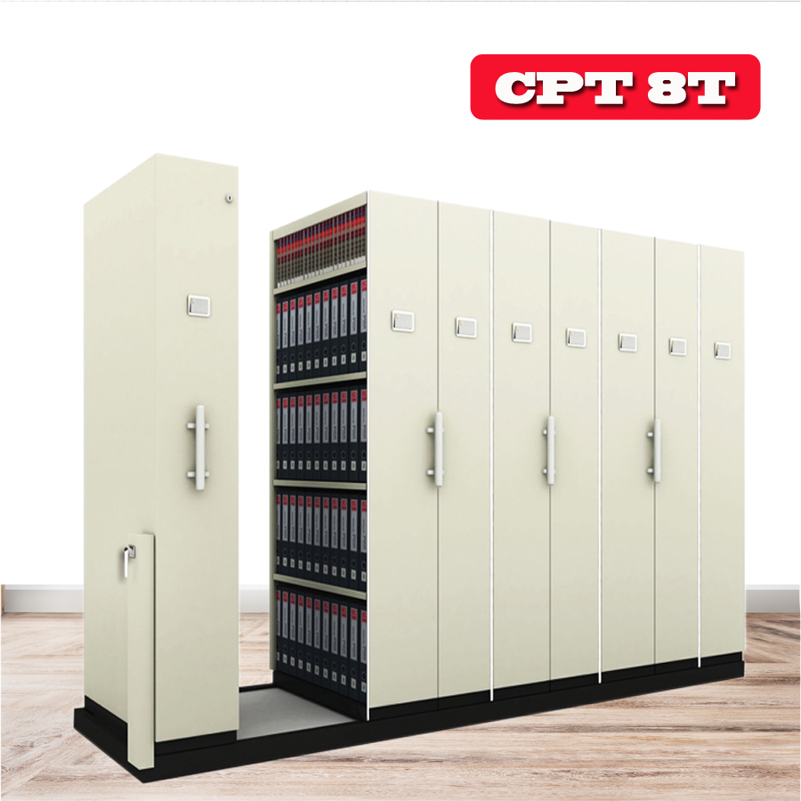 ตู้รางเลื่อน 8 ตู้ แบบมือผลัก รุ่น CPT 8T