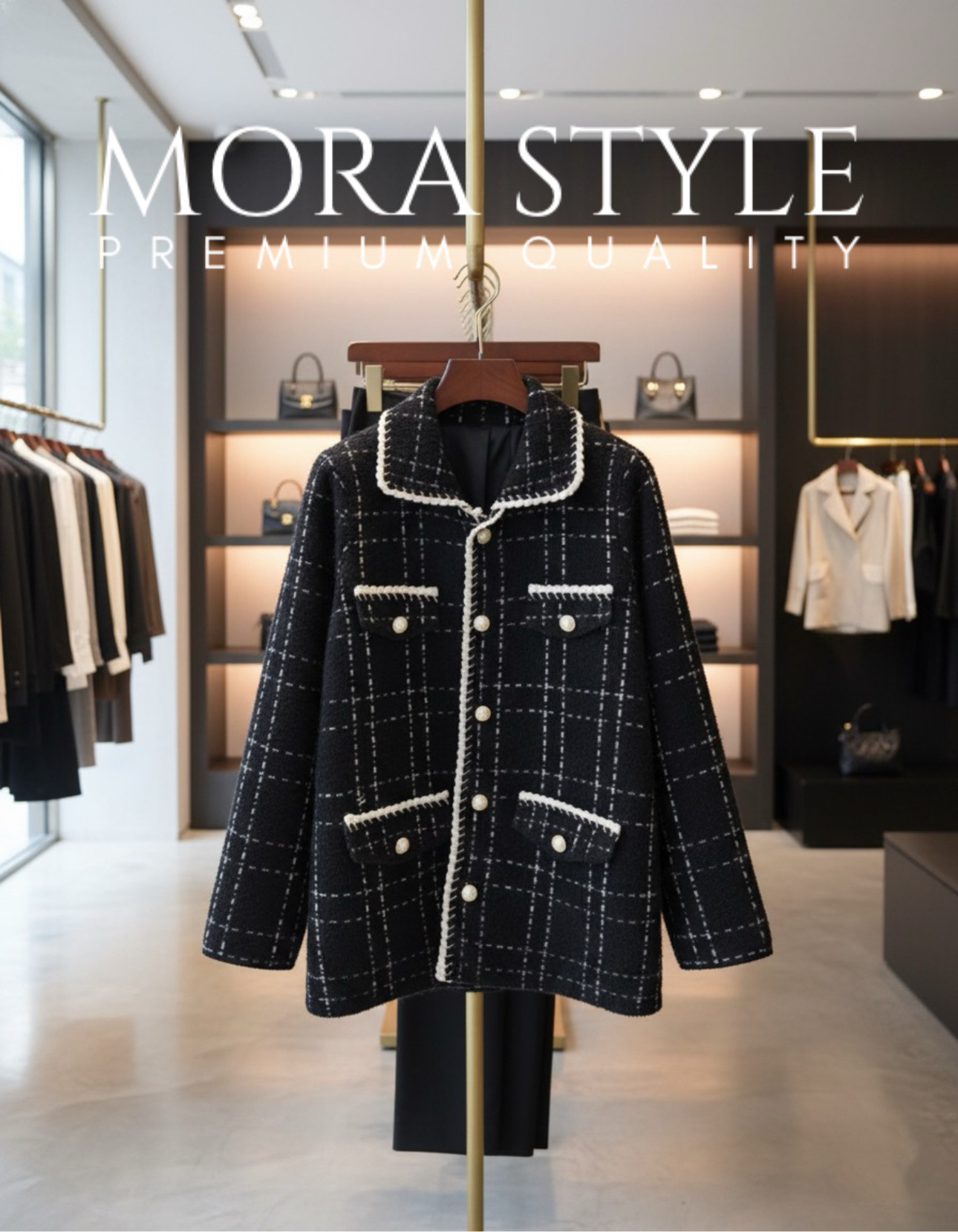 เสื้อคลุมแขนยาวผ้าทวีต ทรงสวยหรูดูแพง ใส่ออกงานได้ เป็นอีกรุ่นที่ติดตู้ไว้ได้ใส่แน่นอนค่ะ