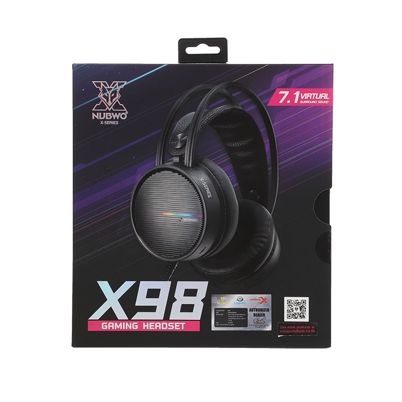 X98 NUBWO HEADPHONE GAMING USB [7.1] (BLACK) HP-HM-NW-X98BK