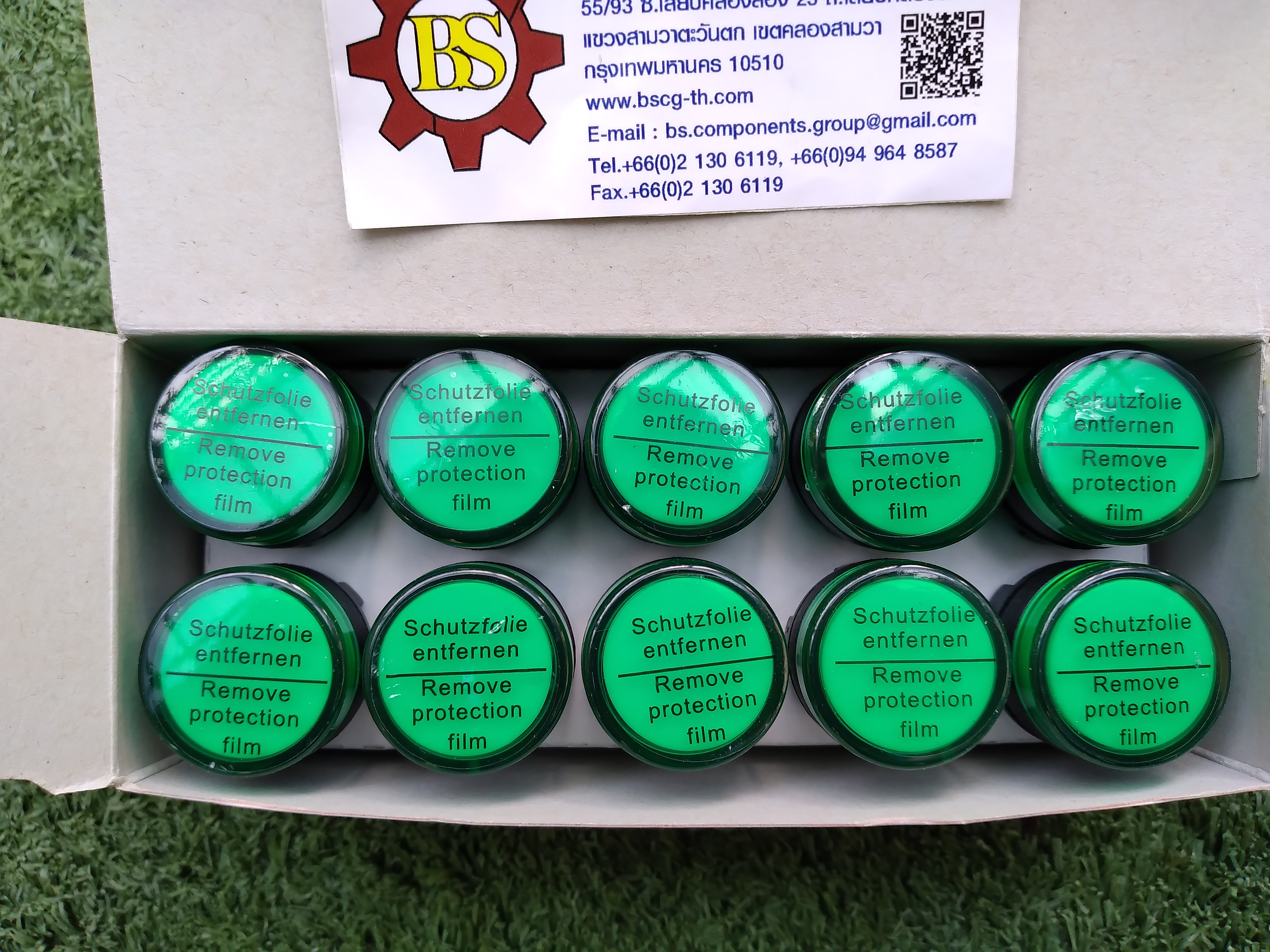 PTEN : PL.22mm (กลม) AD16-22D/S สีเขียว 220V