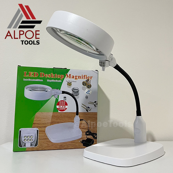 แว่นขยายตั้งโต๊ะ เลนท์หนาพิเศษ กำลังขยาย 8X รุ่น No.7765