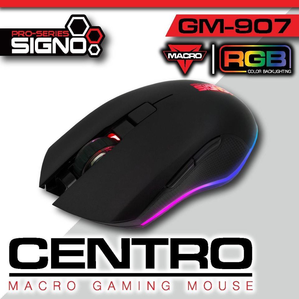 GM-907 CENTRO SIGNO Pro-Series Macro Gaming Mouse MO-SI-OC-GM907