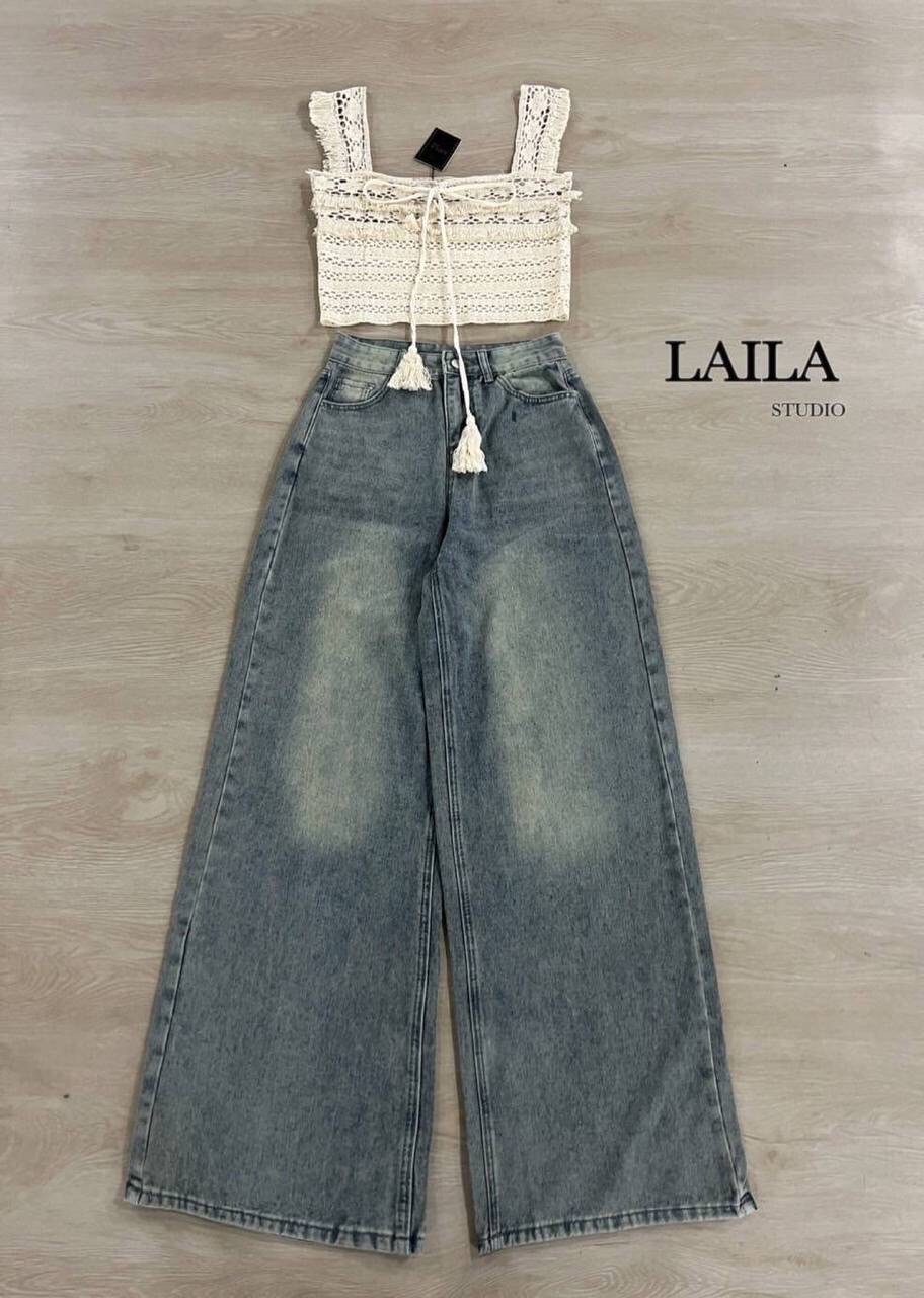 SET เสื้อ+กางเกง งานผ้าถักฉลุ ทรงครอป น่ารัก งานถักลูกไม้ฉลุโทรนสีครีมใส่แมชง่าย มาในลุคน่ารักๆเลยค่า มาพร้อมกางเกงยีนส์ขายาวทรงสวยดีมาก ทรงปล่อยสีฟอกยีนส์สวยๆ น่ารักลงตัวค่าสุดๆ #byLaila #ชุดเซ็ท #กางเกงขายาว #งานทะเล #งานซัมเมอร์ #เสื้อถัก #กางเกงยีนส์