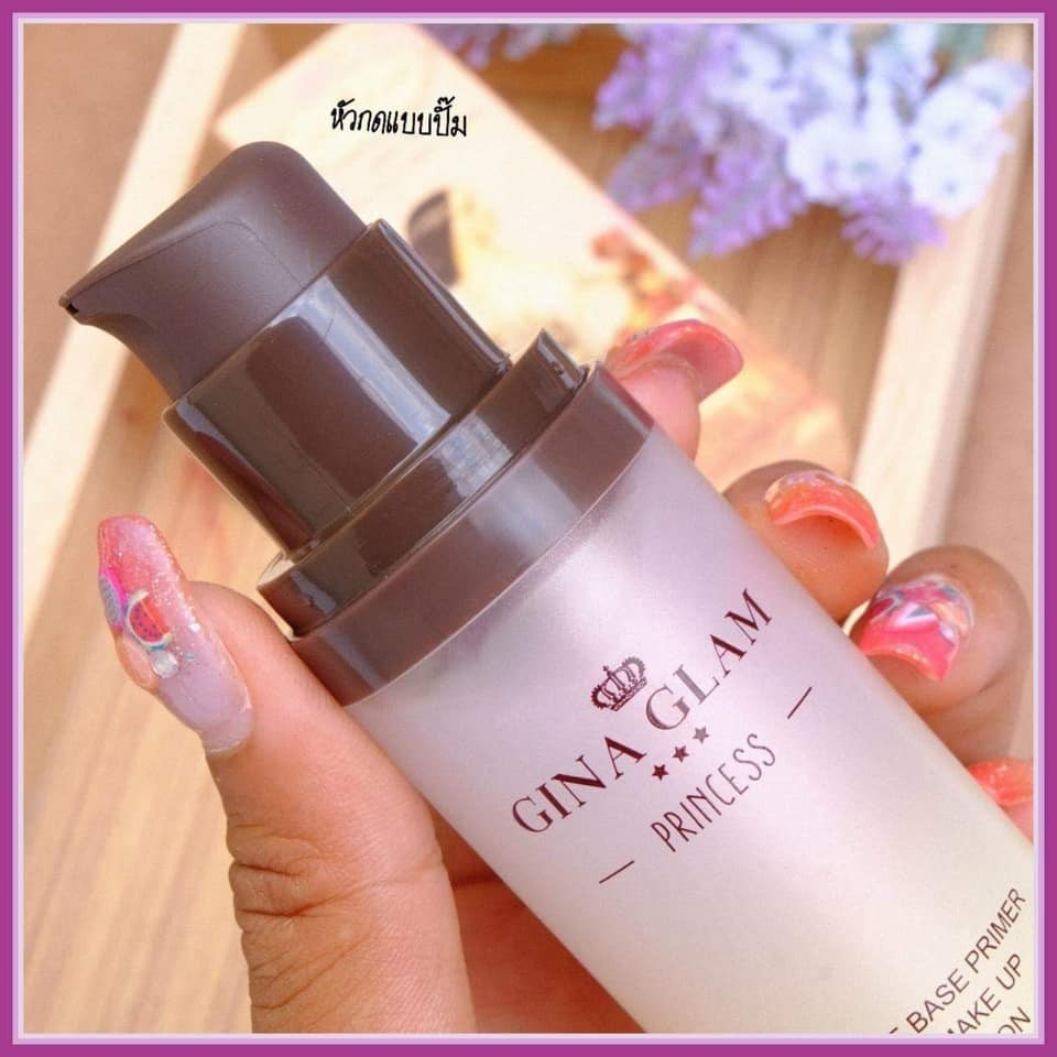 ❤ Gina Glam Princess Ultra Face Base Primer 30g G18 ไพเมอร์เนื้อซิลิโคน จีน่า เกลม ไพรเมอร์ จีน่าแกรม ปกปิดรูขุนขน