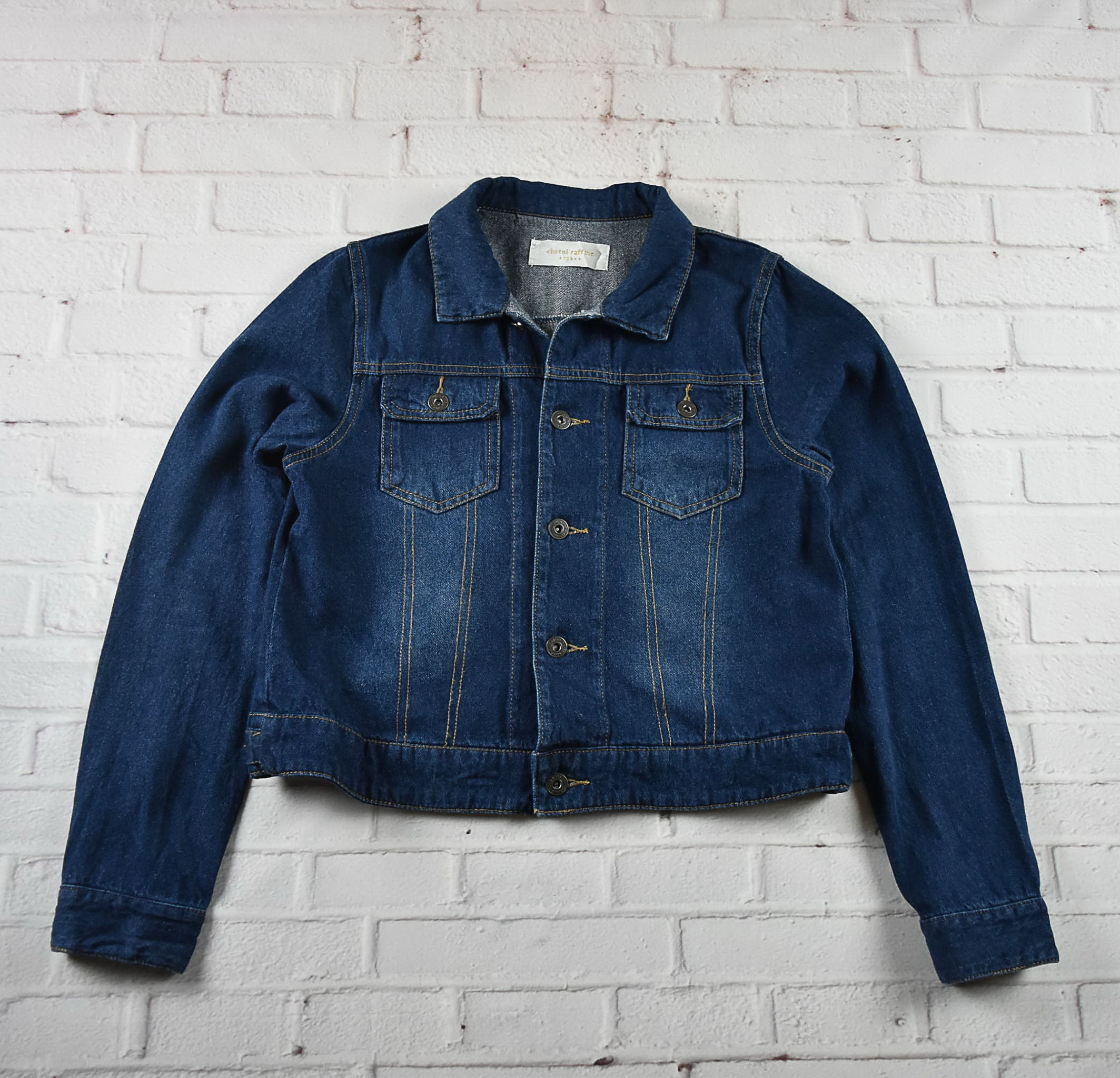 chocol raffine อกจริง 36 ไซส์ S เสื้อแจ็คเก็ตยีนส์ แขนยาว ผู้หญิง สีเข้ม เนื้อผ้านุ่มใส่สบาย คลุมกันแดด