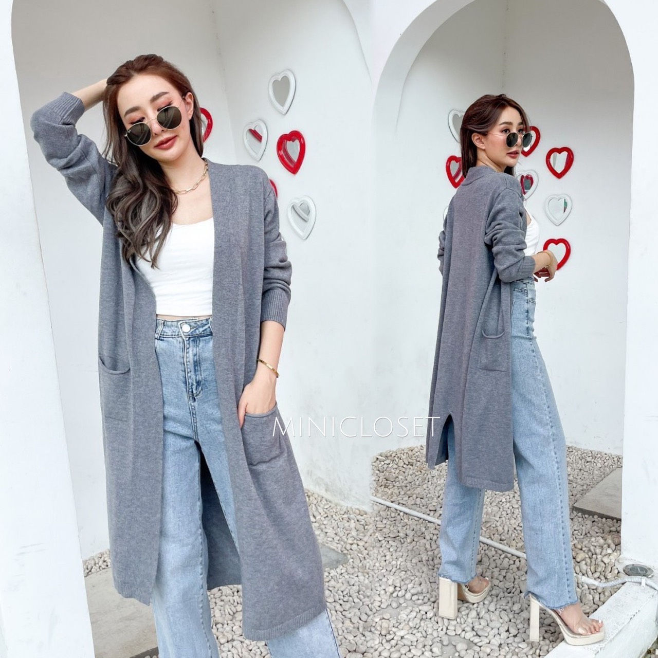 เสื้อsweater ความยาวคือดี พลางหุ่นดูเพรียว เรียบๆได้ใส่บ่อย กระเป๋าหน้าสะดวกด้วยต้องมีค่ะ