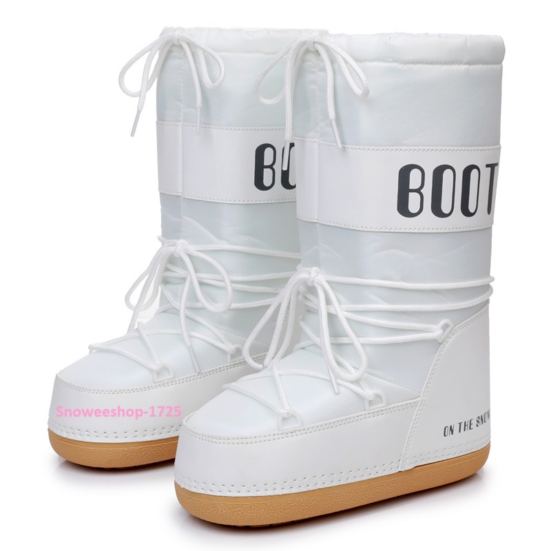 รองเท้าสกีแบบคนดัง Snow Boot บูทกันหนาวใส่เล่นสกี หิมะ แบบพื้นหนาอินเทรนด์ บูทสูงกลางน่องรองเท้าบูทสำหรับผู้หญิง ซับในหนากันหนาวติดลบ 40 กันน้ำ กันลื่น มี 3 สี 6 ลายให้เลือก ไซ 35 ถึง 42