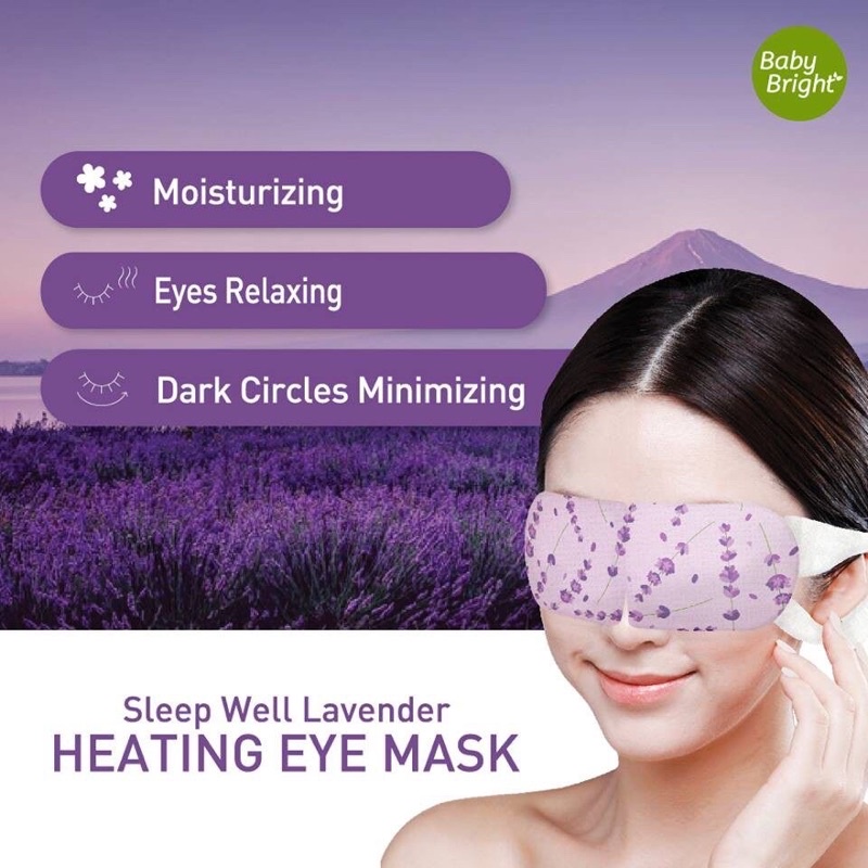 (1แผ่น) Baby Bright มาส์กสปาอุ่นตา ผ่อนคลายดวงตาที่อ่อนล้า Sleep Well Lavender Heating Eye Mask