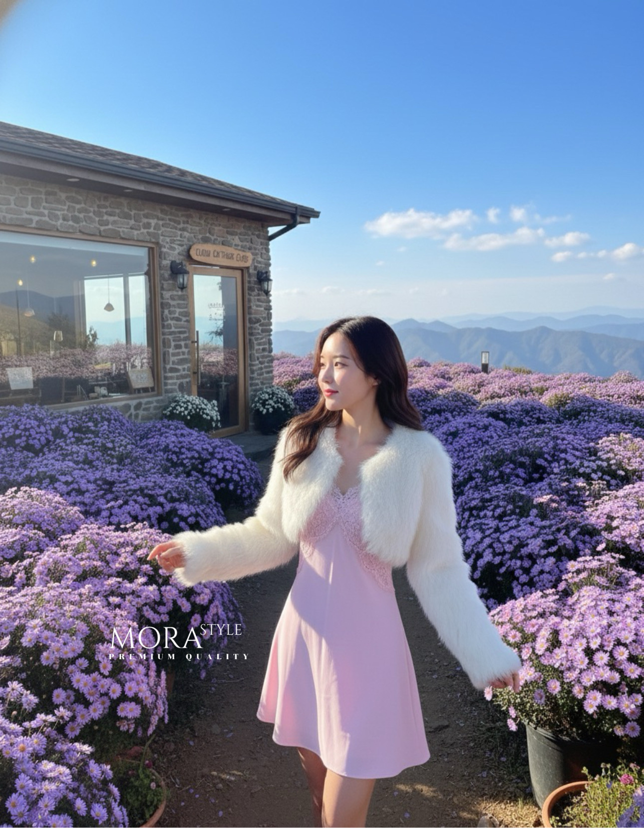 เซ็ท 2 ชิ้น มินิเดรสสายเดี่ยวตามแบบฉบับเซเลปดารา ผ้าพริ้วใส่สบาย มาพร้อมกับเสื้อคลุมแต่งขนเฟอร์ ใส่แมทช์น่ารักมากค่าาา