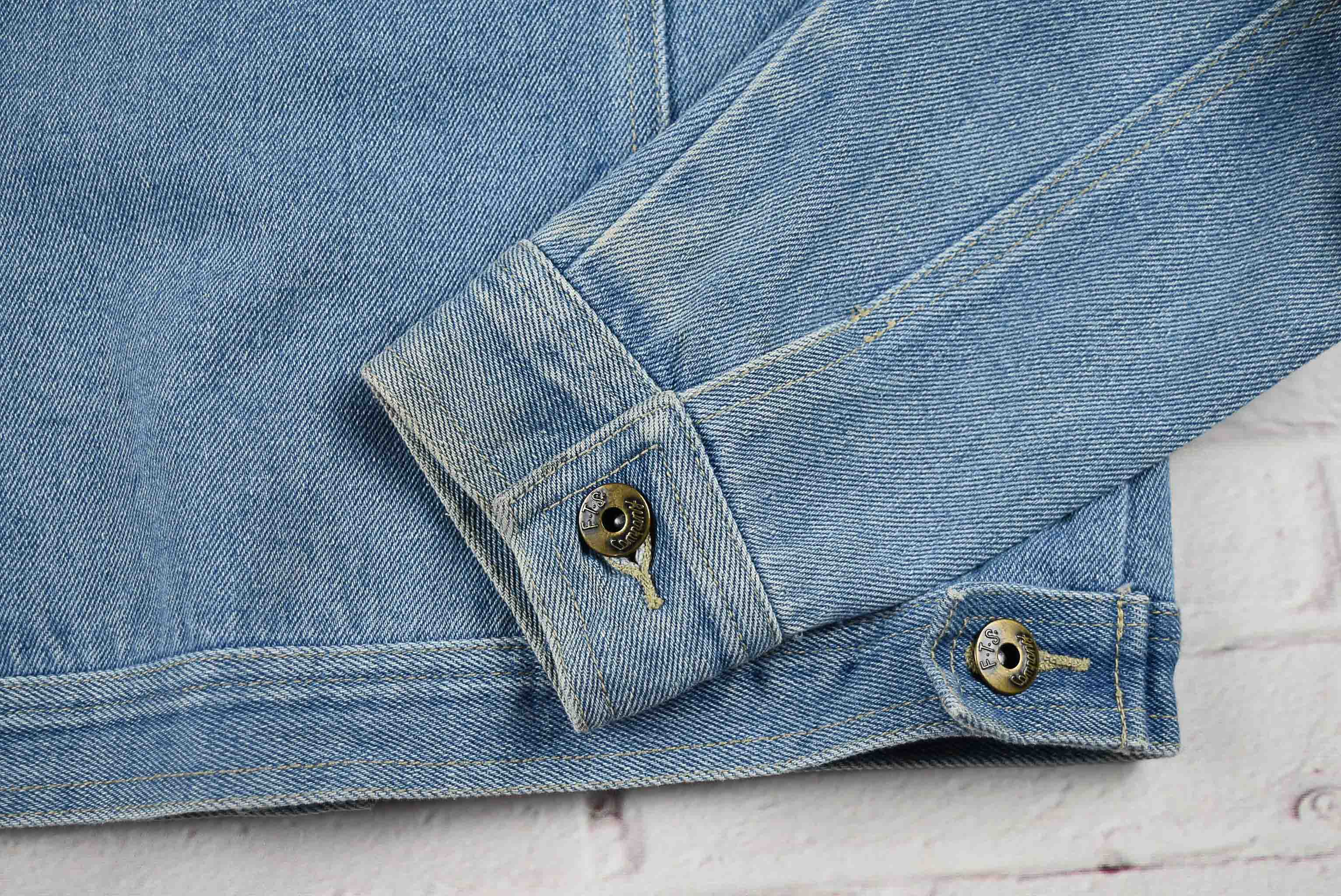 F.T.S. อกจริง 34 ไซส์ S เสื้อแจ็คเก็ตยีนส์ แขนยาว ผู้หญิง ทรงสวยใส่สบาย ใส่คลุมกันแดด