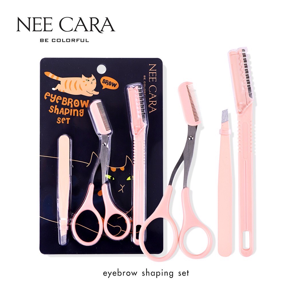NEE CARA นีคาร่า EYEBROW SHAPING SET N209 เซ็ตแต่งคิ้ว ที่กันคิ้ว