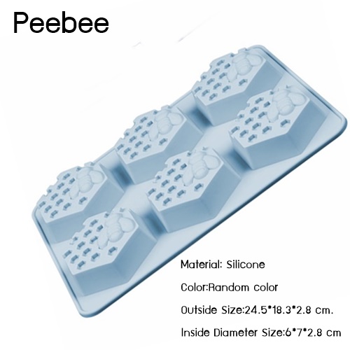 พิมพ์สบู่ ซิลิโคน PeeBee /พิมพ์รังผึ้ง/ 6x7x2 cm./ 70 กรัม / 6 หลุม เนื้อหนา