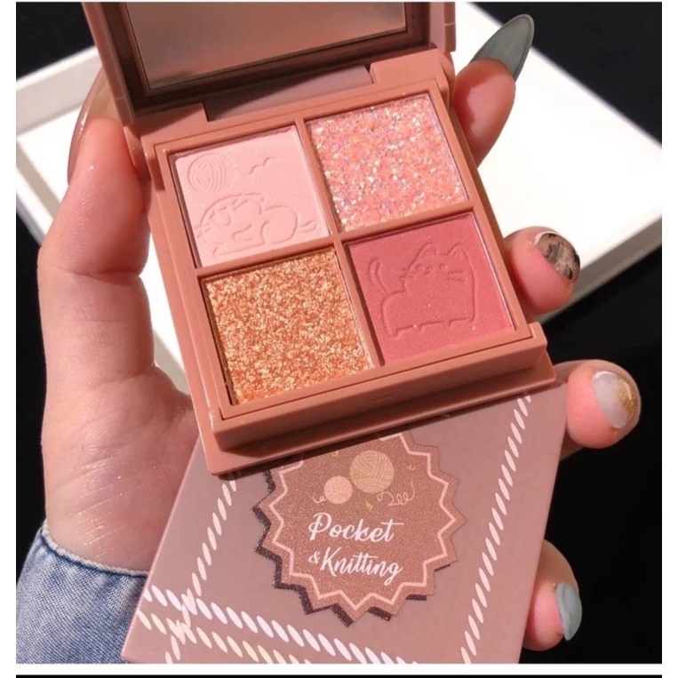 Hold Live Pocket & Knitting Eyeshadow Palatte 4 Colors อายแชโดว์พาเลต ทาตา