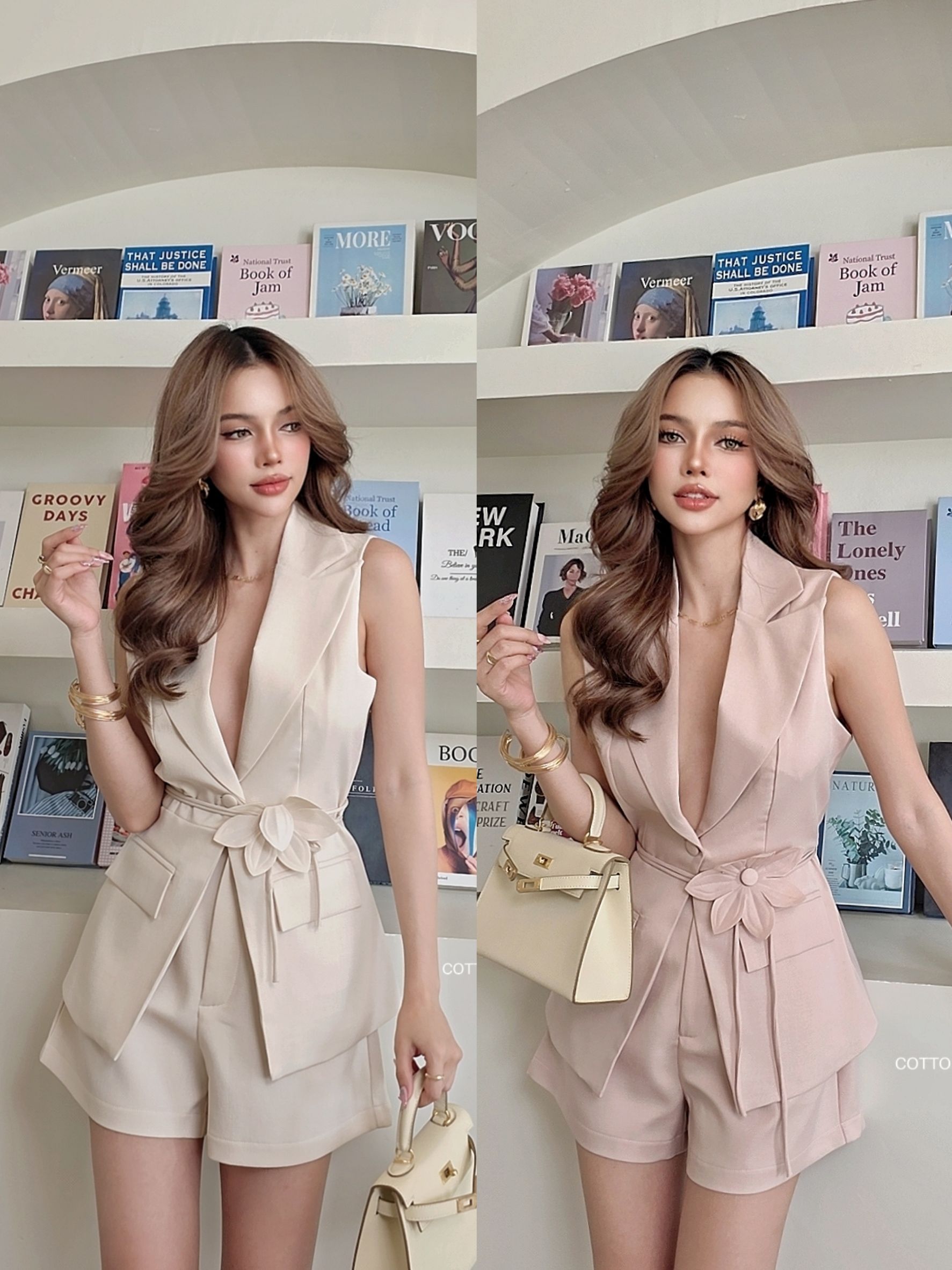 เซทเกรดส่งออกรุ่นนี้คือสวยจึ้งเลยคร่าาาาาา ดีเทลดีแบบสุดๆ มาพร้อมเชือกคาดเอวดอกไม้เพิ่มความสวยแพง โทนสีสวยมากๆคร่าาา