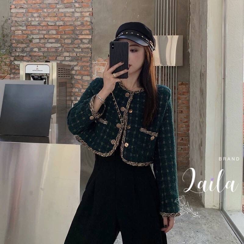 SET เสื้อ+กางเกง เสื้อคลุมทรงครอปแขนยาว แต่งขอบเชือกดิ้นทองดำ ตัวเสื้อสีเขียวเข้มดูแพง แต่งกระดุมทอง มาพร้อมกางเกงขายาว **รอบนี้กางเกงเป็นงานตะขอหน้า**เพิ่มความผ้าหนักหนักทรงสวยผ้าดีพรีเมี่ยม สีดำ แมชลงตัว ลุคคุณหนูดูดีดูแพงค่า #byLaila #ผ้าทวิต #ชุดผ้าทว
