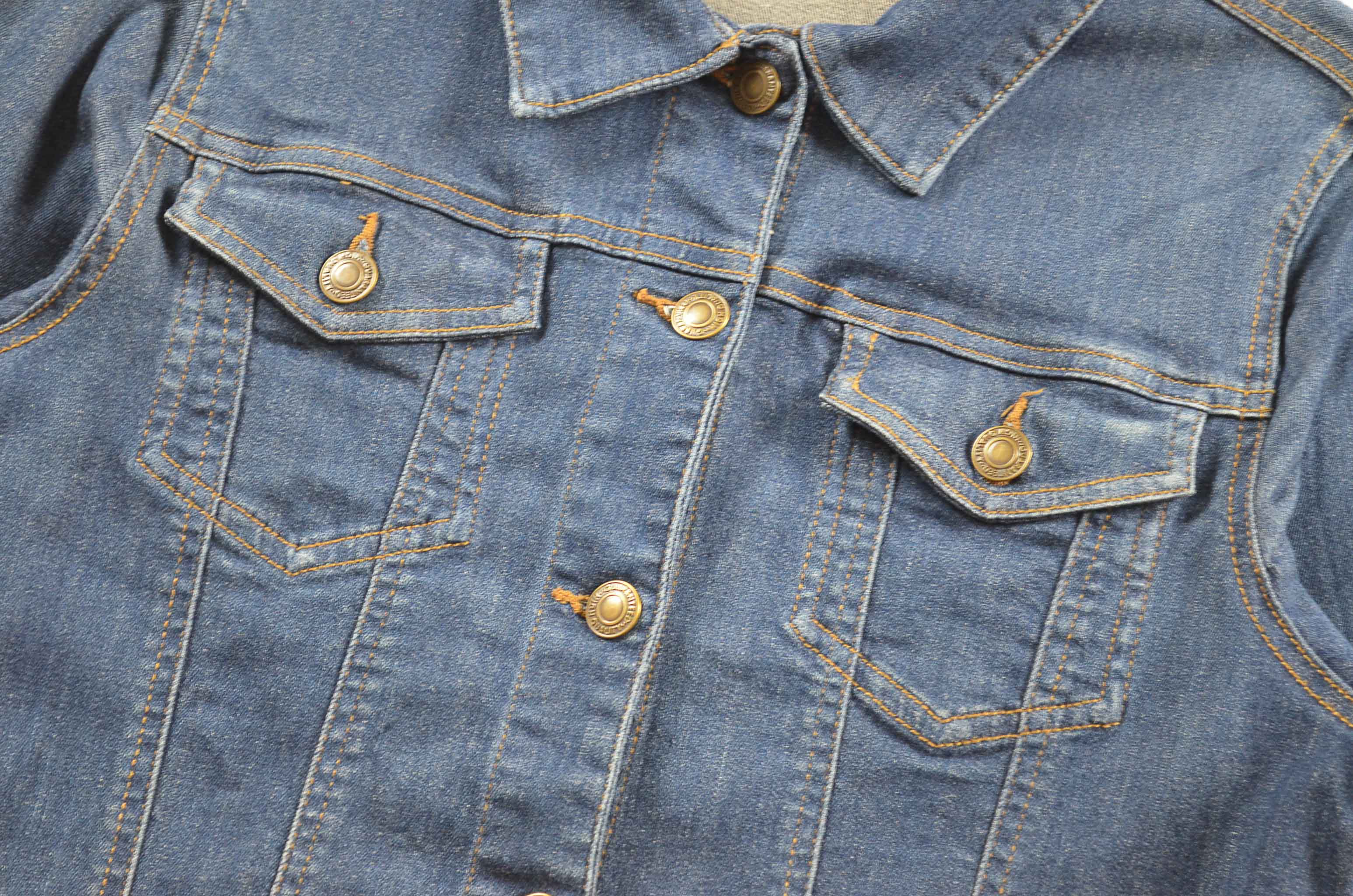 C.O.L.Z.A อกจริง36' (S) เสื้อแจ็คเก็ตยีนส์ เสื้อยีนส์แขนยาวหญิง ผ้ายืดสีเข้ม ผ้านุ่มมากใส่สบาย มีเป๋าข้าง