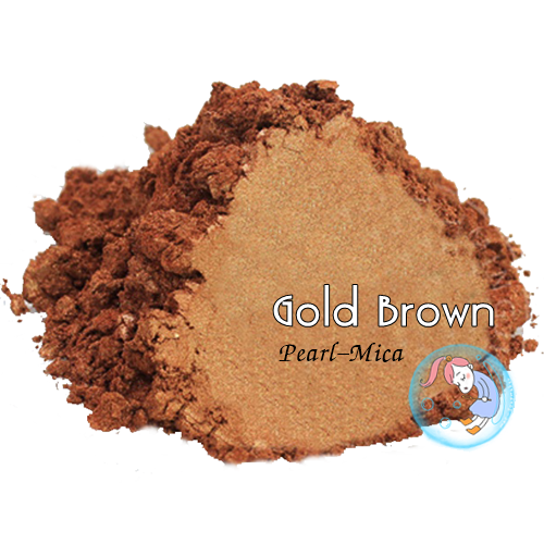 Color Brown : Gold Brown mica pearlescent pigment/ สีน้ำตาลทอง ประกายมุก / สีไมก้า ผงละเอียดมีประกาย