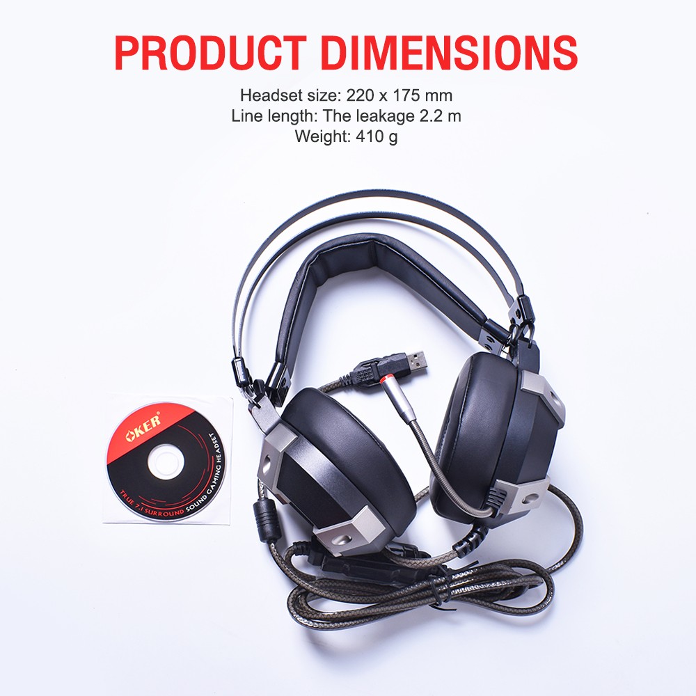 OKER G978 แบบ USB 7.1 SOUND HEADPHONE+MIC GAMING SKU-02929