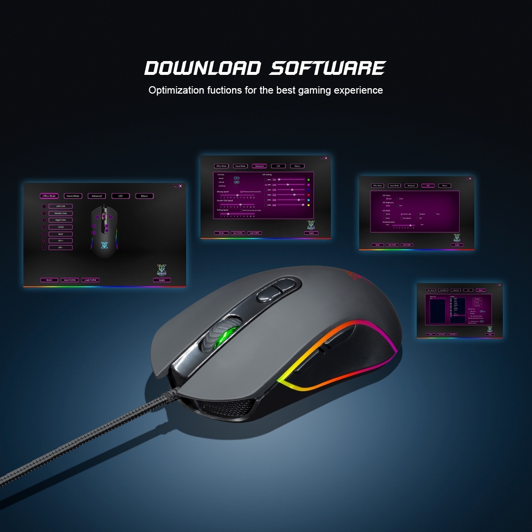 X43 Nubwo BALROG Ergonomic Gaming Macro Mouse เมาส์มาโคร RGB เมาส์เกมมิ่ง SKU-02537