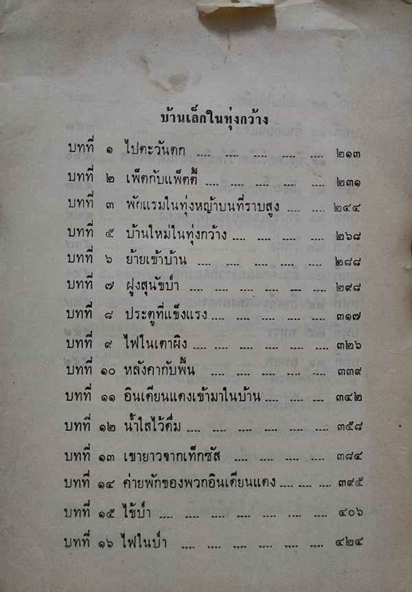 บ้านเล็กในทุ่งกว้าง (ตำหนิ)