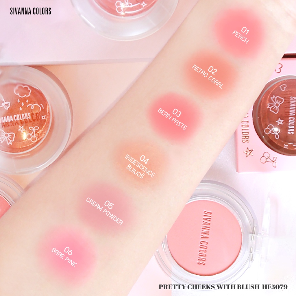 Sivanna Pretty Cheeks With Blush HF5079 บลัชออน พริตตี้ชีคส์ 6เฉดสี ซีวันนา