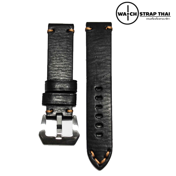 สายนาฬิกา สายนาฬิกาหนังวัว SET02 Leather Strap มีสี Black สีดำ ขนาดความกว้างสาย 20 , 22 mm
