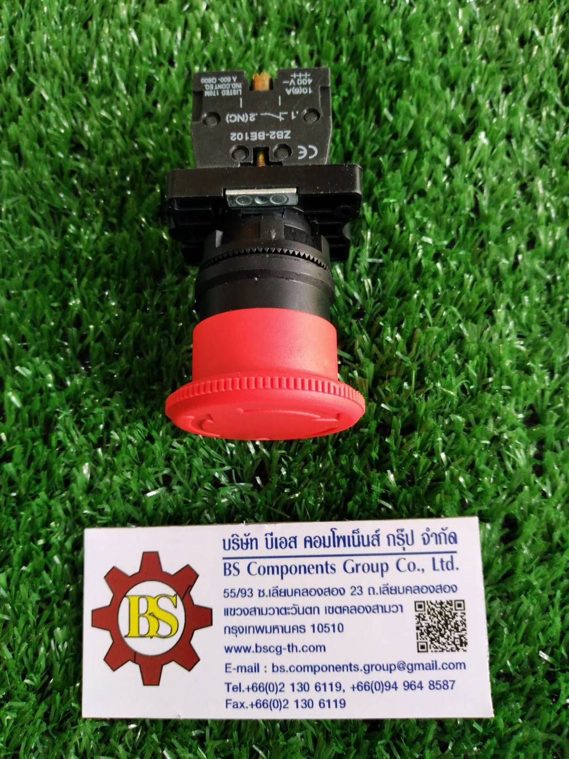 SHINOHAWA : สวิตช์หัวเห็ดกดล็อค R 1NC 22mm.