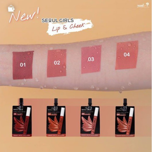 (ยกกล่อง 6ซอง) นามิเมคอัพโปรโซลเกิร์ลครีมมี่แมตต์ลิปแอนด์ชีค Nami Make Up Pro Seol Girls Creamy Matte Lip&Cheek