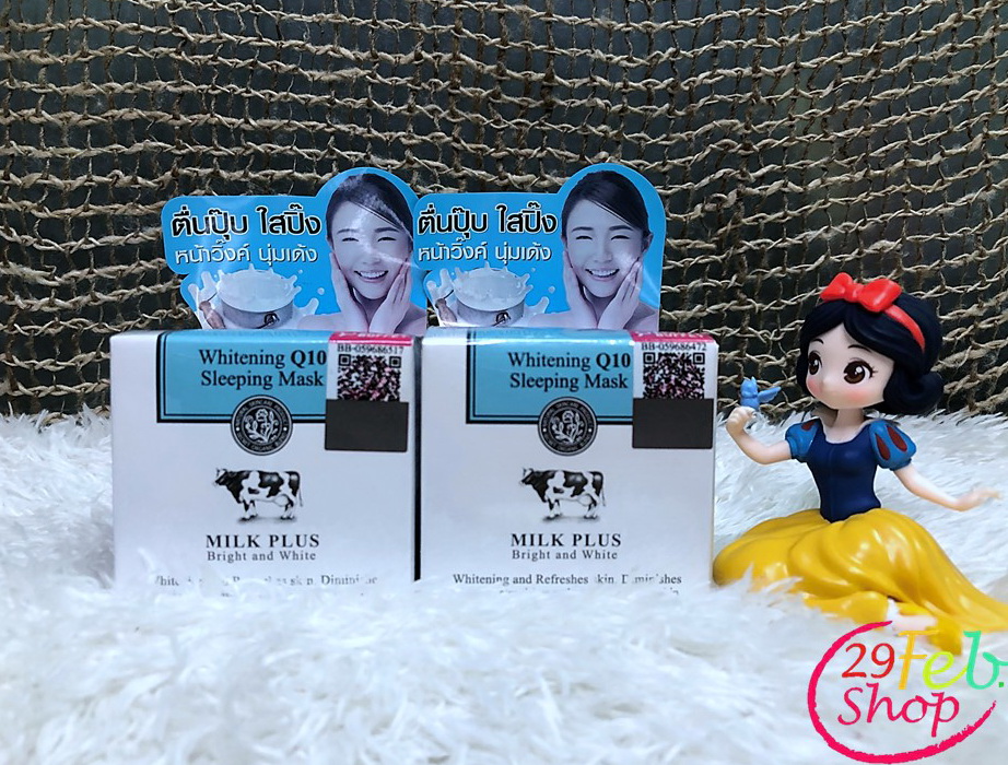 Scentio Milk Plus Whitening Q10 Sleeping Mask เซนทิโอ มิลค์พลัส ไวท์เทนนิ่ง คิวเทน สลีปปิ้ง มาส์ก 45g